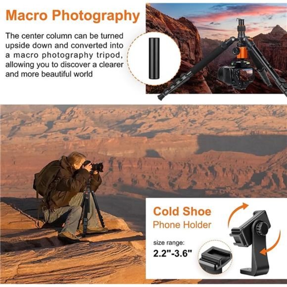 Tripod for Camera, 81" Camera Tripod Stand, 83 inches DSLR Tripods & Monopod - Picture 5 of 6